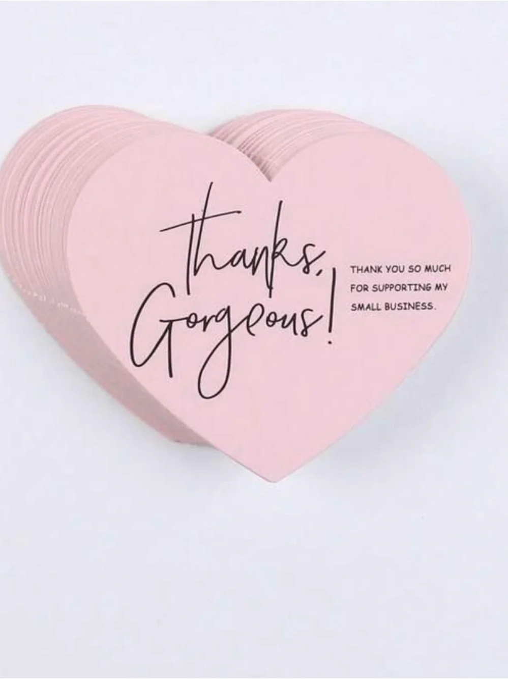 50 Heart-Shaped Thank You cards
